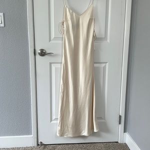 Zara Champagne Satin Midi Dress